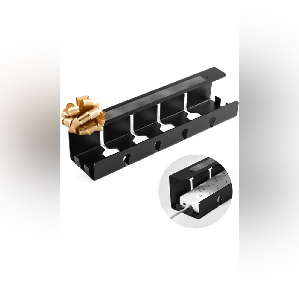 Under Desk Cable Management Tray, No Drill Steel Cable Tray for Under Desk Wire